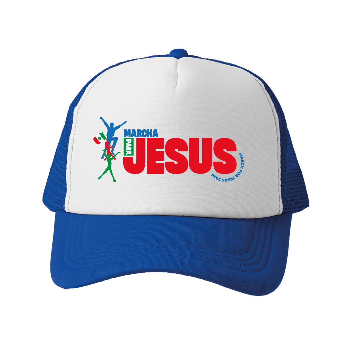GORRA de malla blanco con azul